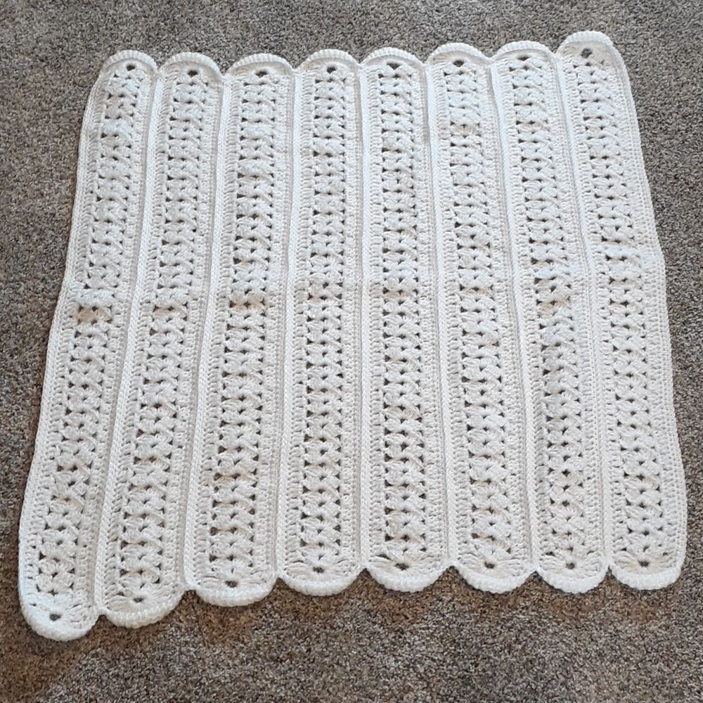 Hand crocheted Baby boy or girl baptismal blanket